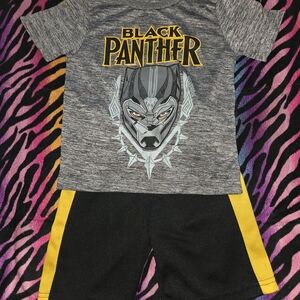 Marvel Black Panther Gray and Yellow Kids Matching Set